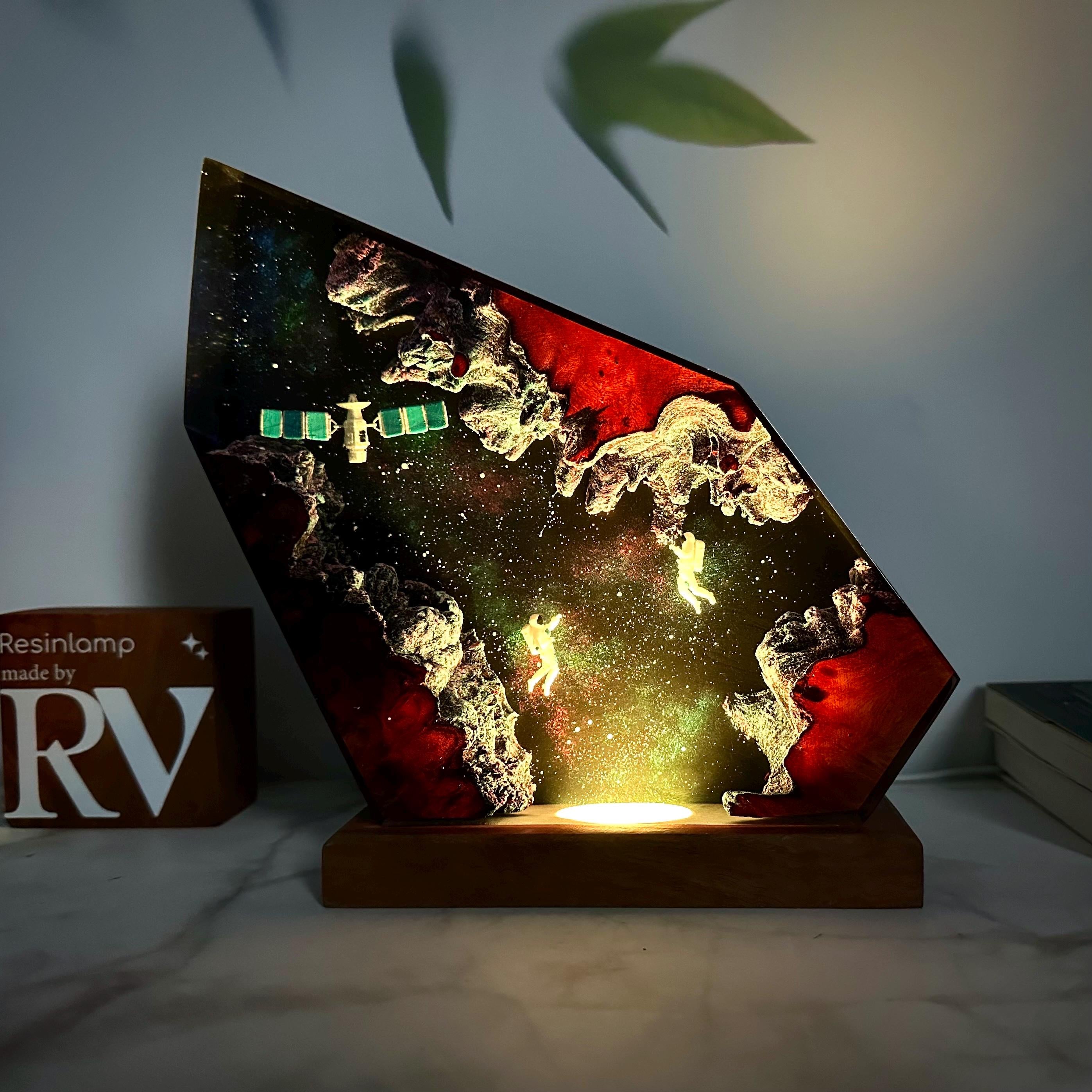 Space Station Spacewalk Resin Lamp