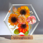 Sunflower & Rose Bouquet Resin Lamp