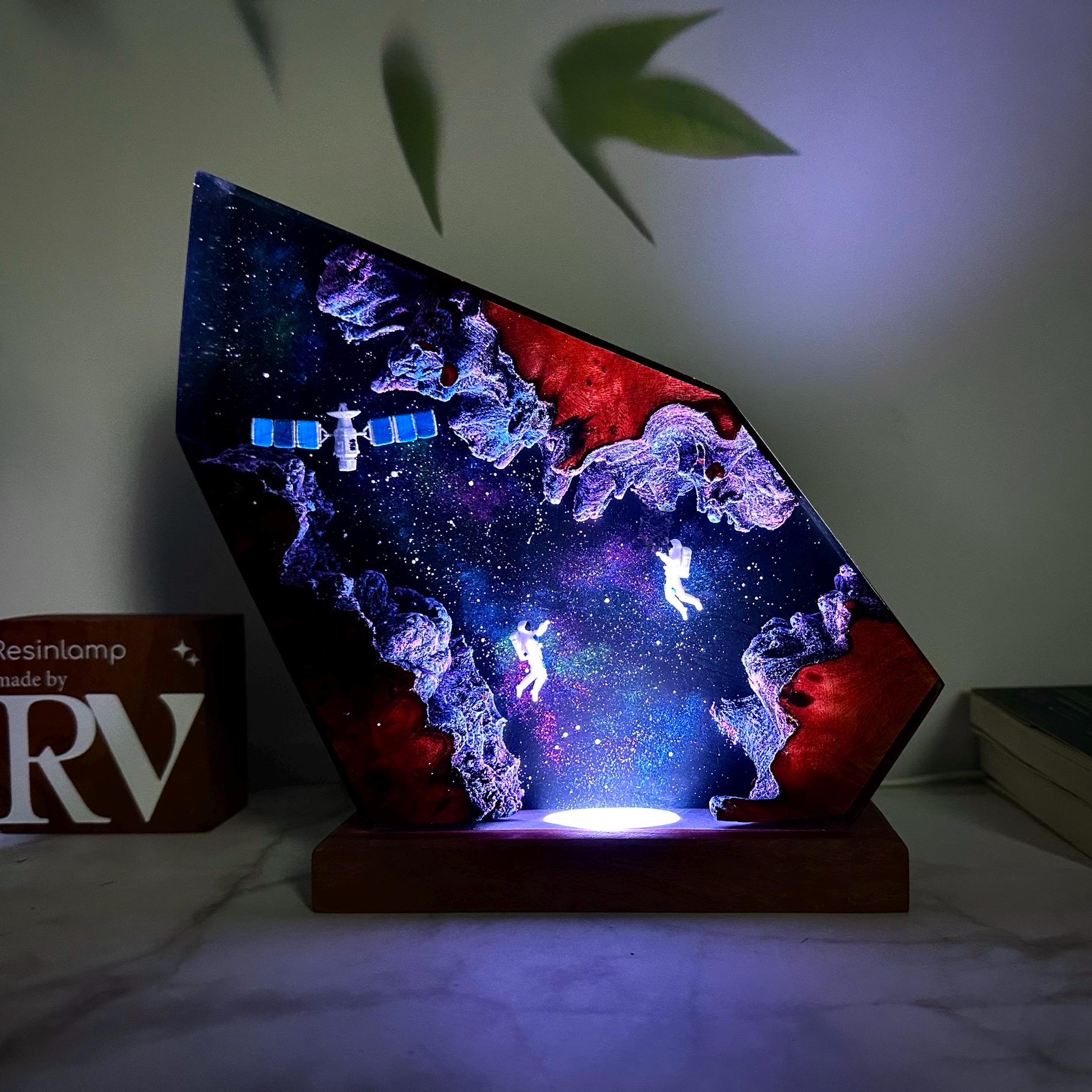 Space Station Spacewalk Resin Lamp