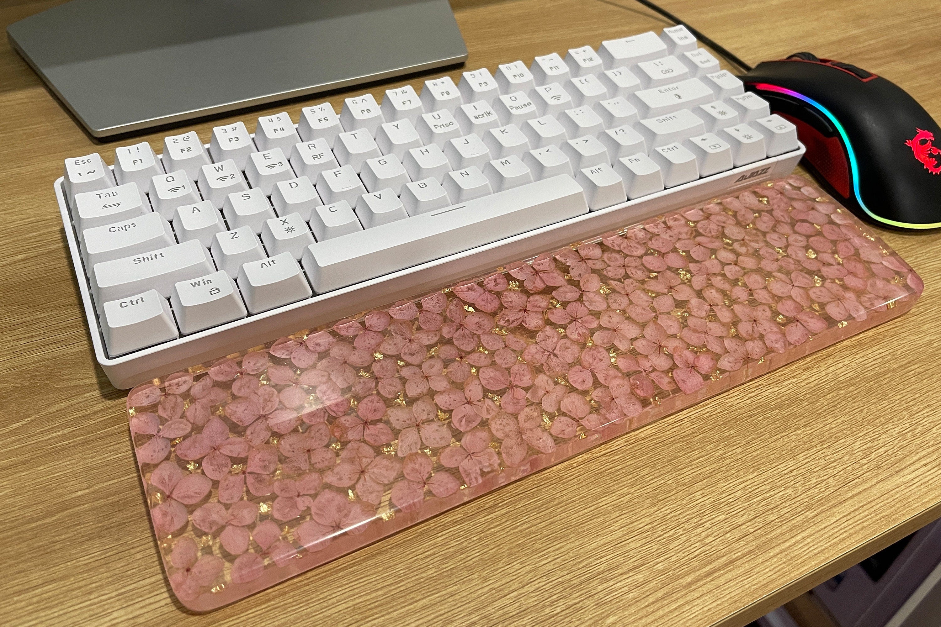 Floral Resin Keyboard Wrist Rest