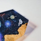 Astronaut on the Cliff Hexagonal Lamp