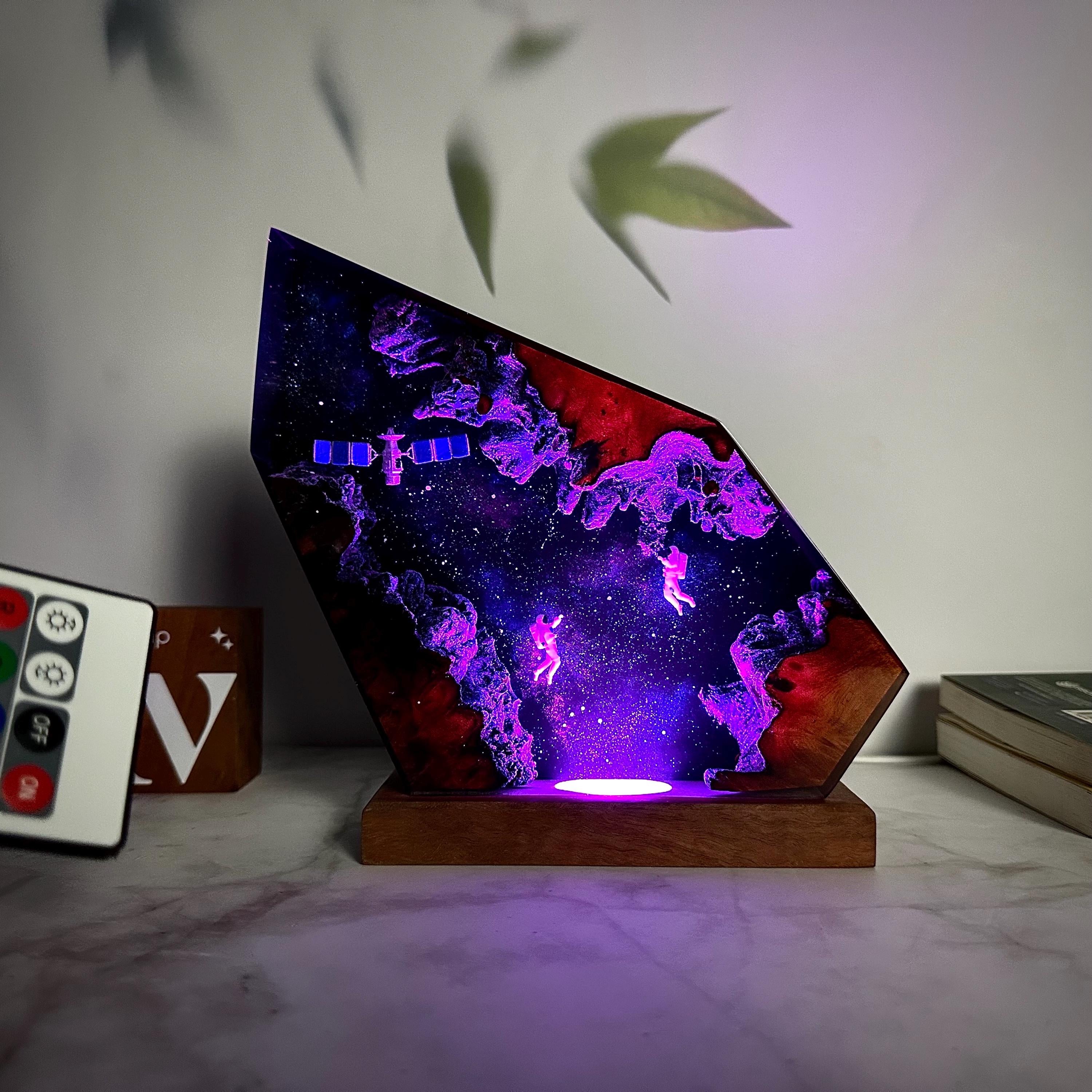 Space Station Spacewalk Resin Lamp