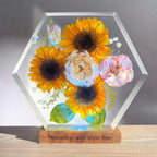 Sunflower & Rose Bouquet Resin Lamp