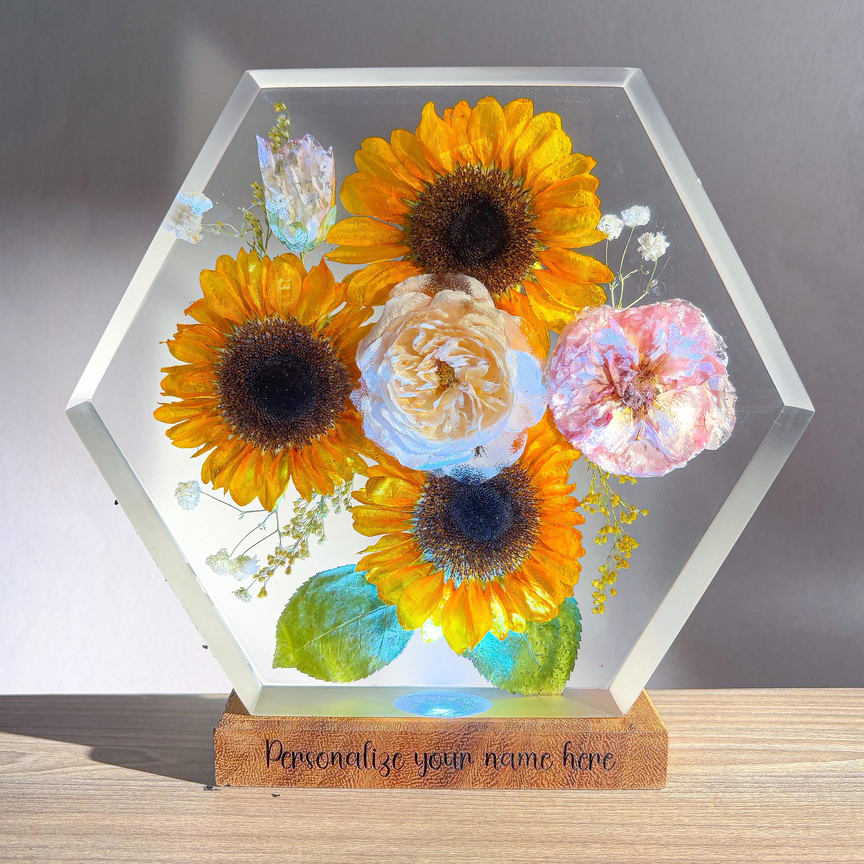 Sunflower & Rose Bouquet Resin Lamp