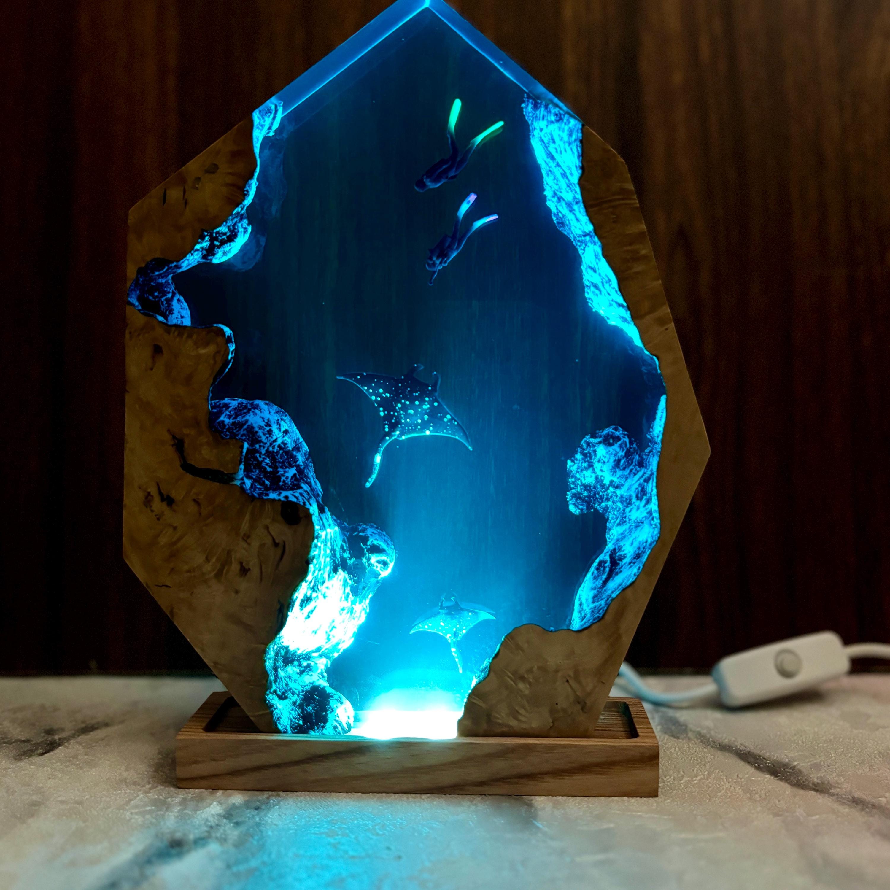 Manta Ray Trio & Divers Cave Lamp
