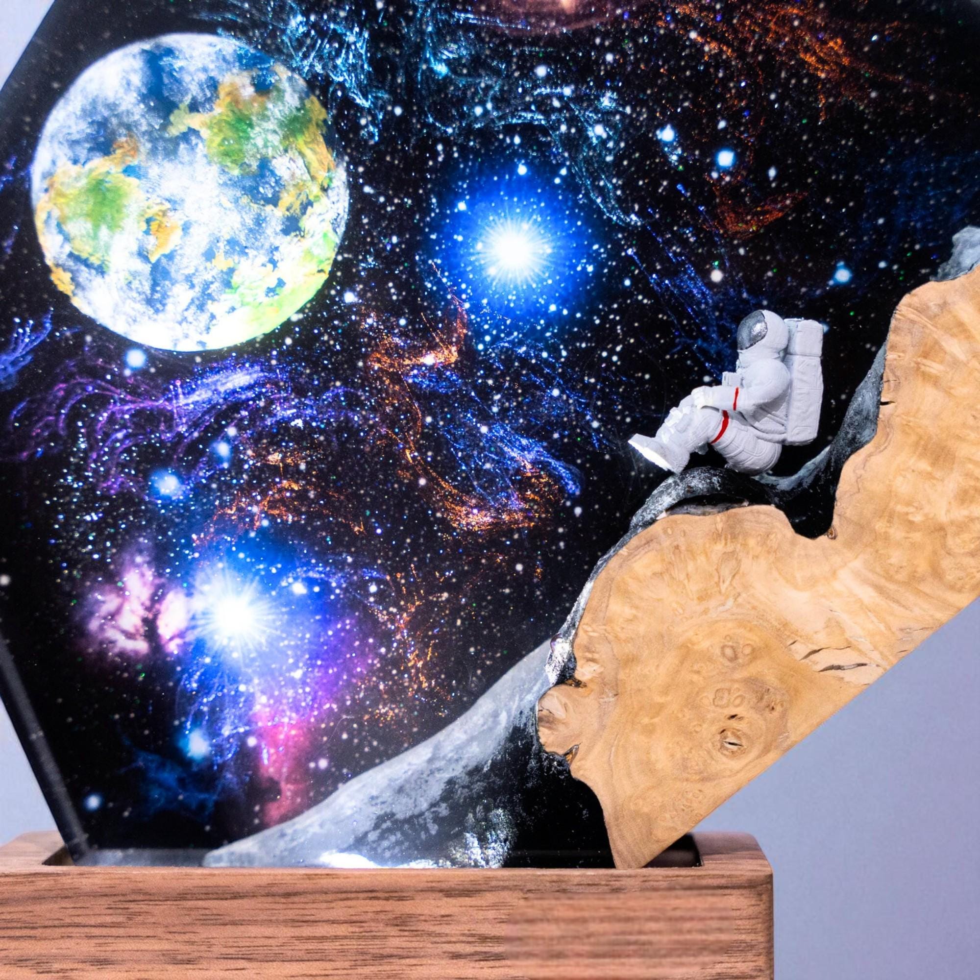 Astronaut on the Cliff Hexagonal Lamp