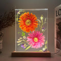 Orange & Pink Gerbera Resin Lamp