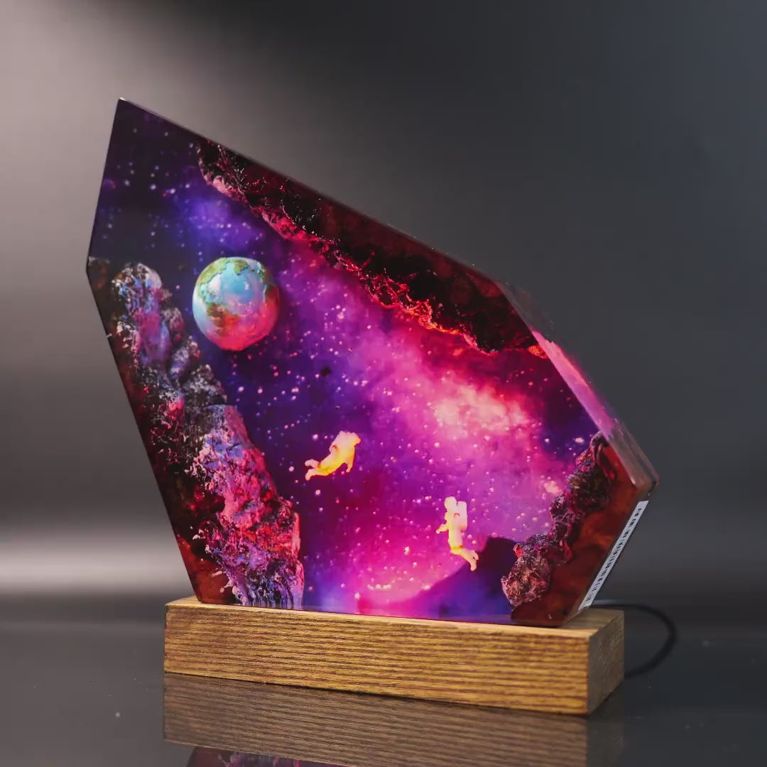 Earth & Astronauts Galaxy Lamp