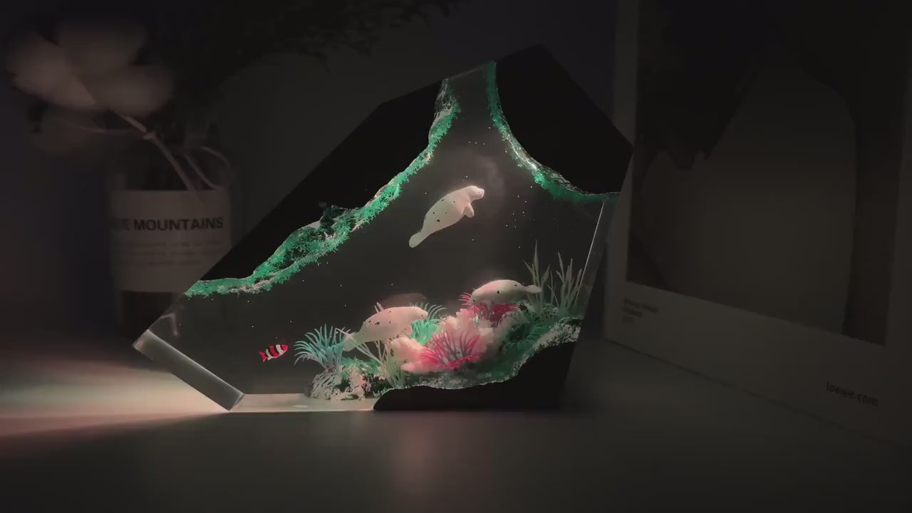 Beluga Whale Cave Resin Lamp